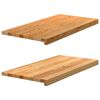vidaXL Fensterb&auml;nke 2 Stk. Hellbraun 80x40x2 cm Massivholz Eiche