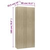 vidaXL Schuhschrank Sonoma-Eiche 80x35,5x180 cm Holzwerkstoff