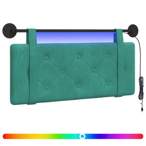 vidaXL H&auml;ngendes Kopfteil Mit LED Licht T&uuml;rkis Samt