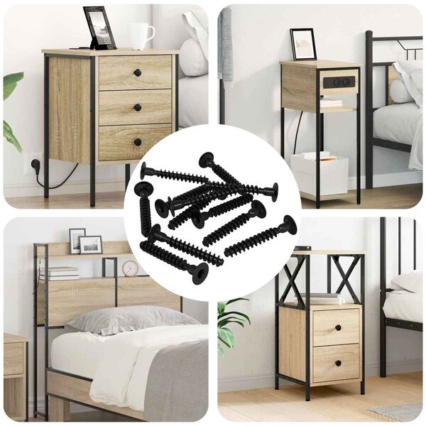 vidaXL Steckkappen-Schraube 12 pcs Schwarz M5 x 40 mm Eisen