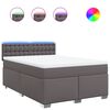 vidaXL Boxspringbett mit Matratze Grau 140x200 cm Kunstleder