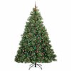 vidaXL K&uuml;nstlicher Weihnachtsbaum mit 300 LEDs Gr&uuml;n 240 cm PE und PVC