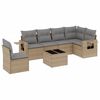 vidaXL 7-tlg. Garten-Sofagarnitur mit Kissen Beige Poly Rattan