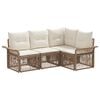 vidaXL Gartensofa-set 4 stk. Beige Poly-Rattan