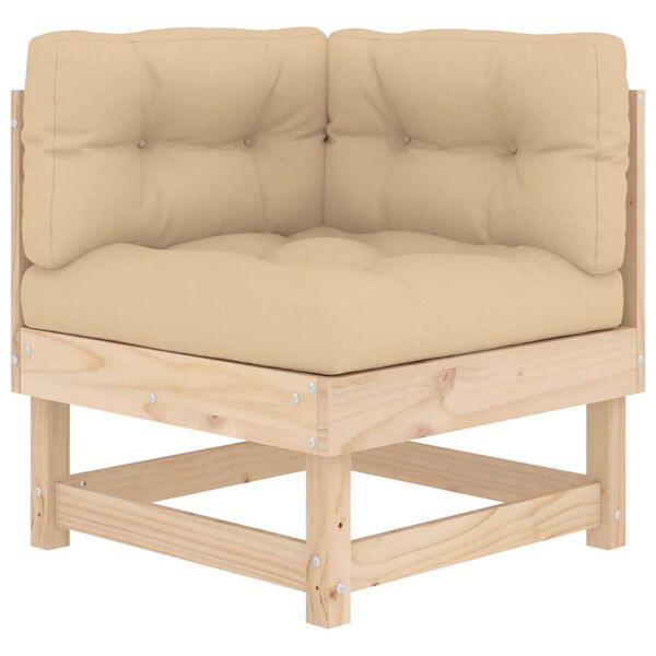 vidaXL Ecksofas mit Kissen 2 Stk. Massivholz Kiefer