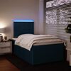 vidaXL Boxspringbett mit Matratze Blau 120x190 cm Samt