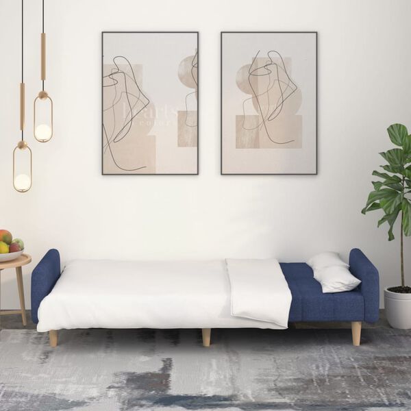 vidaXL Schlafsofa 2-Sitzer Blau Stoff