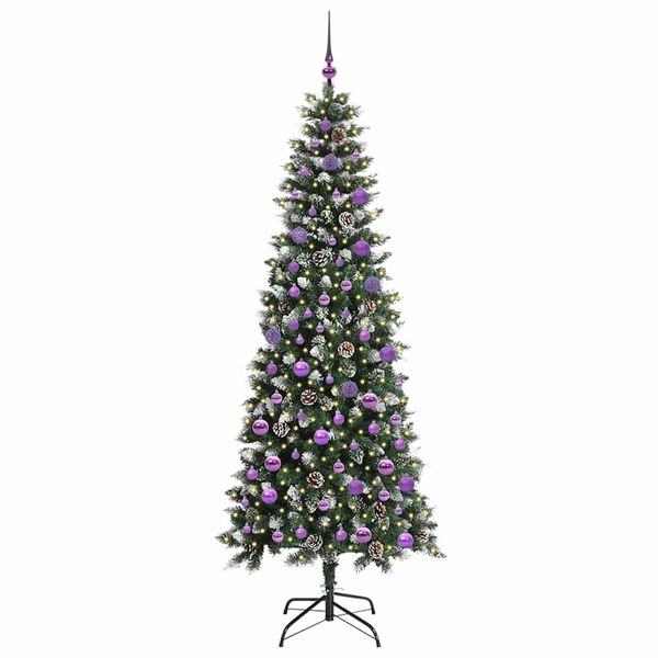 vidaXL K&uuml;nstlicher Weihnachtsbaum mit 300 LEDs mit St&auml;nder Gr&uuml;n 210 cm