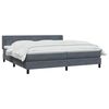 vidaXL Boxspringbett mit Matratze Dunkelgrau 180x210 cm Samt