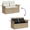 vidaXL Garten-Sofa-Set mit Speicher 9 pcs Beige Poly Rattan