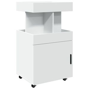 vidaXL Barwagen Wei&szlig; 50x41x89 cm Holzwerkstoff