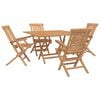 vidaXL Gartenset 5 stk. Braun Massivholz Teak