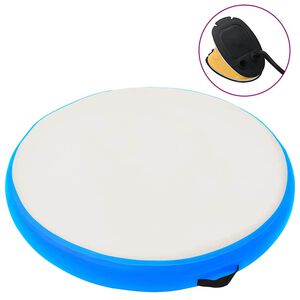 vidaXL Aufblasbares Gymnastik-Kissen mit Pumpe 100x100x10 cm PVC Blau