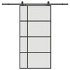 vidaXL Schiebet&uuml;r mit Beschlag Schwarz 102,5x205 cm ESG-Glas