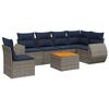 vidaXL 7-teiliges Gartensofa-Set mit Kissen, grau, Polyrattan