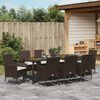 vidaXL Garten Essgruppe mit Kissen 9 pcs Braun Poly-Rattan