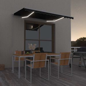 vidaXL Markise Manuell Einziehbar mit LED 300x250 cm Anthrazit