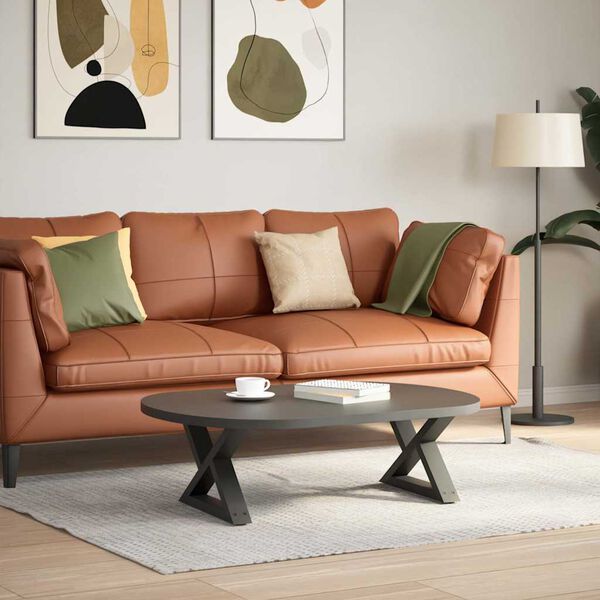 vidaXL Couchtischbeine 2 Stk. Anthrazit 60x(30-31,3) cm Stahl