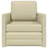 vidaXL Schlafsofa 60cm Creme Kunstleder