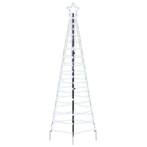 vidaXL LED Weihnachtsbaum mit Erdspie&szlig;en Kaltwei&szlig; 250 cm Eisen
