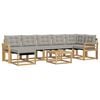 vidaXL Outdoor-Sofagarnitur mit Kissen 8 pcs Wei&szlig; und Hellgrau