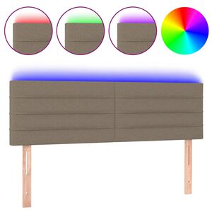 vidaXL LED Kopfteil Taupe 144x5x78/88 cm Stoff