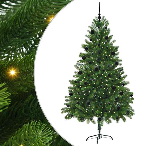 vidaXL Weihnachtsbaum mit 300 LEDs mit St&auml;nder Gr&uuml;n 210 cm PE