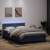 vidaXL Boxspringbett mit Matratze & LED Dunkelgrau 160x210 cm Samt
