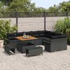 vidaXL Garten-Sofa-Set mit Kissen mit Speicher 12 pcs Schwarz