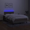 vidaXL Boxspringbett mit Matratze & LED Taupe 120x200 cm Stoff