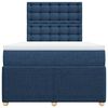 vidaXL Boxspringbett mit Matratze Blau 120x190 cm Stoff