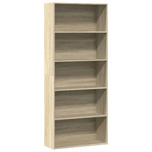 vidaXL B&uuml;cherregal Sonoma-Eiche 80x30x189 cm Holzwerkstoff