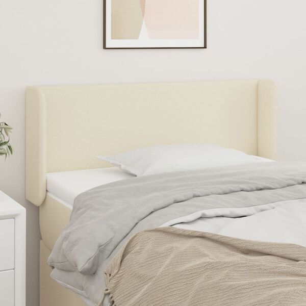 vidaXL Kopfteil mit Ohren Creme 103x16x78/88 cm Kunstleder