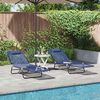 vidaXL Klappbare Sonnenliege 2 pcs Marineblau 182 x 55 x 85,5 cm