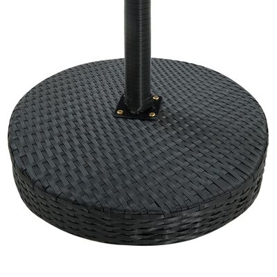 vidaXL 3-tlg. Gartenbar-Set mit Kissen Poly Rattan Schwarz