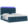 vidaXL Ottoman-Bett mit Matratzen & LEDs Dunkelblau 180x200 cm Samt