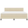 vidaXL Boxspringbett mit Matratze mit LED Creme 180 x 200 cm Stoff