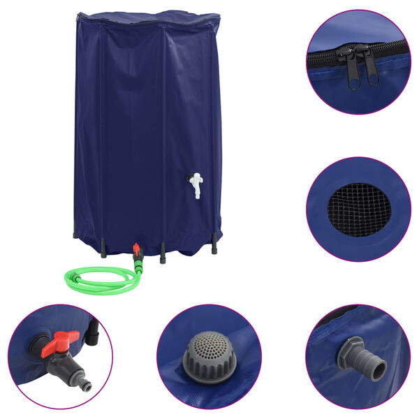 vidaXL Wassertank mit Wasserhahn Faltbar 500 L PVC