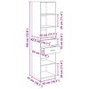 vidaXL Highboard Altholz 45 x 42,5 x 185 cm Holzwerkstoff