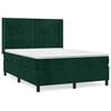 vidaXL Boxspringbett mit Matratze Dunkelgr&uuml;n 140x200 cm Samt