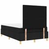 vidaXL LED Boxspringbett mit Matratze Schwarz 120 x 190 cm Stoff