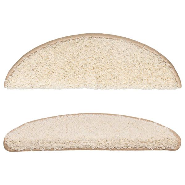 vidaXL Stufenmatten 15 Stk. 56x17x3 cm Creme Halbrund