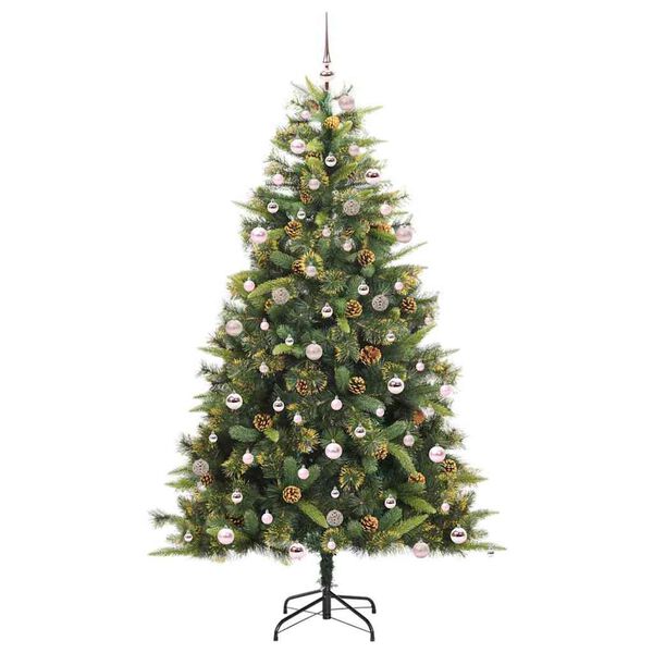 vidaXL Künstlicher klappbarer Weihnachtsbaum mit Tannenzapfen 240 cm