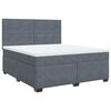 vidaXL Boxspringbett mit Matratze Dunkelgrau 180x200 cm Samt