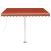 vidaXL Standmarkise Manuell Einziehbar 300x250 cm Orange/Braun