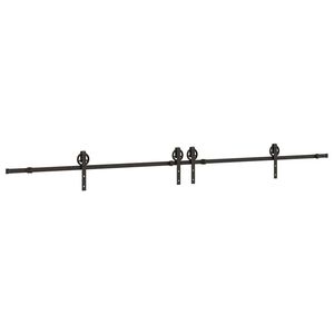 vidaXL Schiebet&uuml;rbeschlag-Set 366 cm Stahl Schwarz