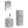 vidaXL Badezimmerm&ouml;bel-Set 4 pcs Betongrau Ingenieurholz und Glas