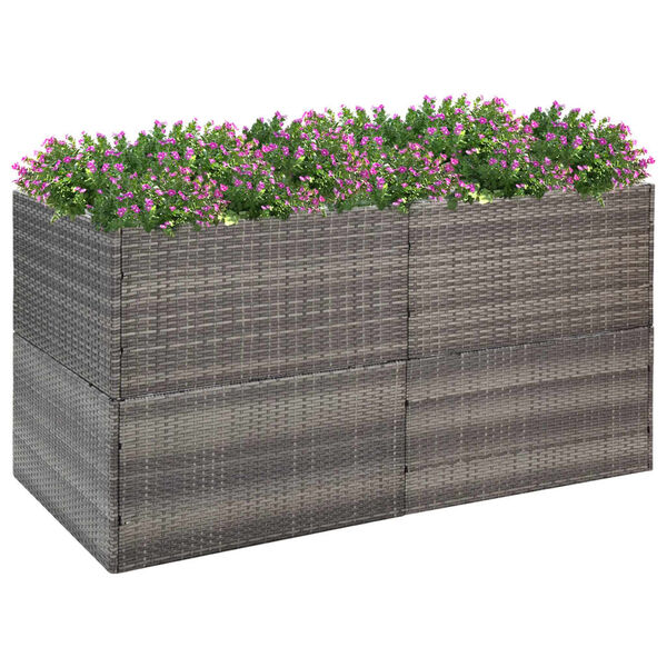 vidaXL Pflanzkübel Grau 157x80x80 cm Poly Rattan
