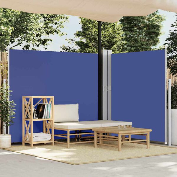 vidaXL Ausziehbare Seitenmarkise 170x1200 cm Blau