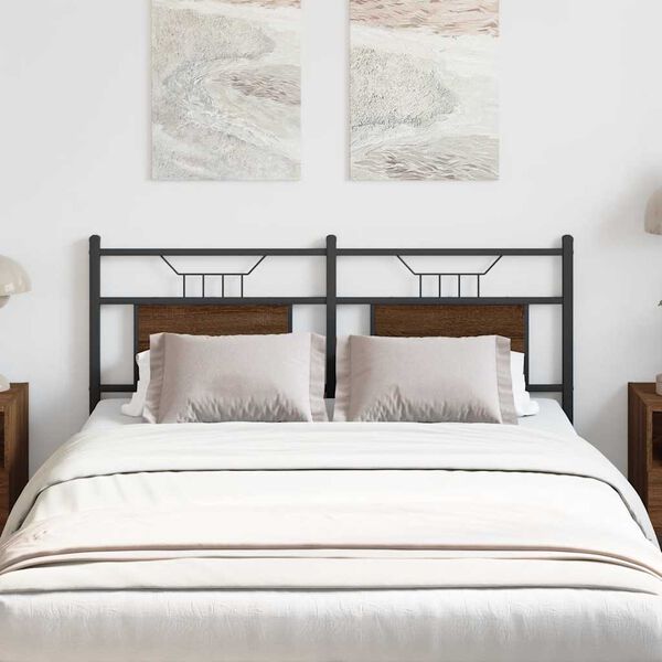 vidaXL Ersatz-Kopfteil Braun Eichen-Optik 137 cm Holzwerkstoff und Stahl